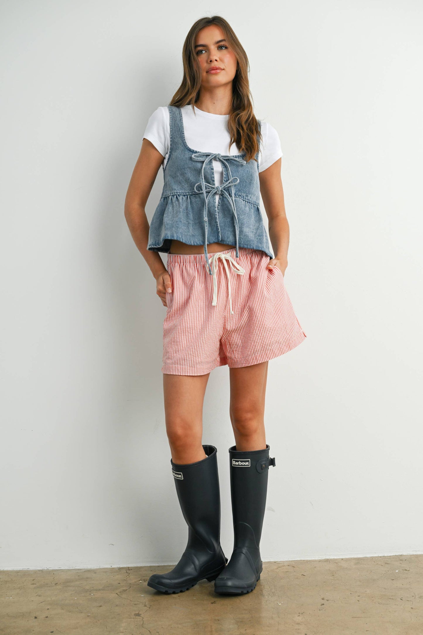 Sweet Ruffle Denim Top