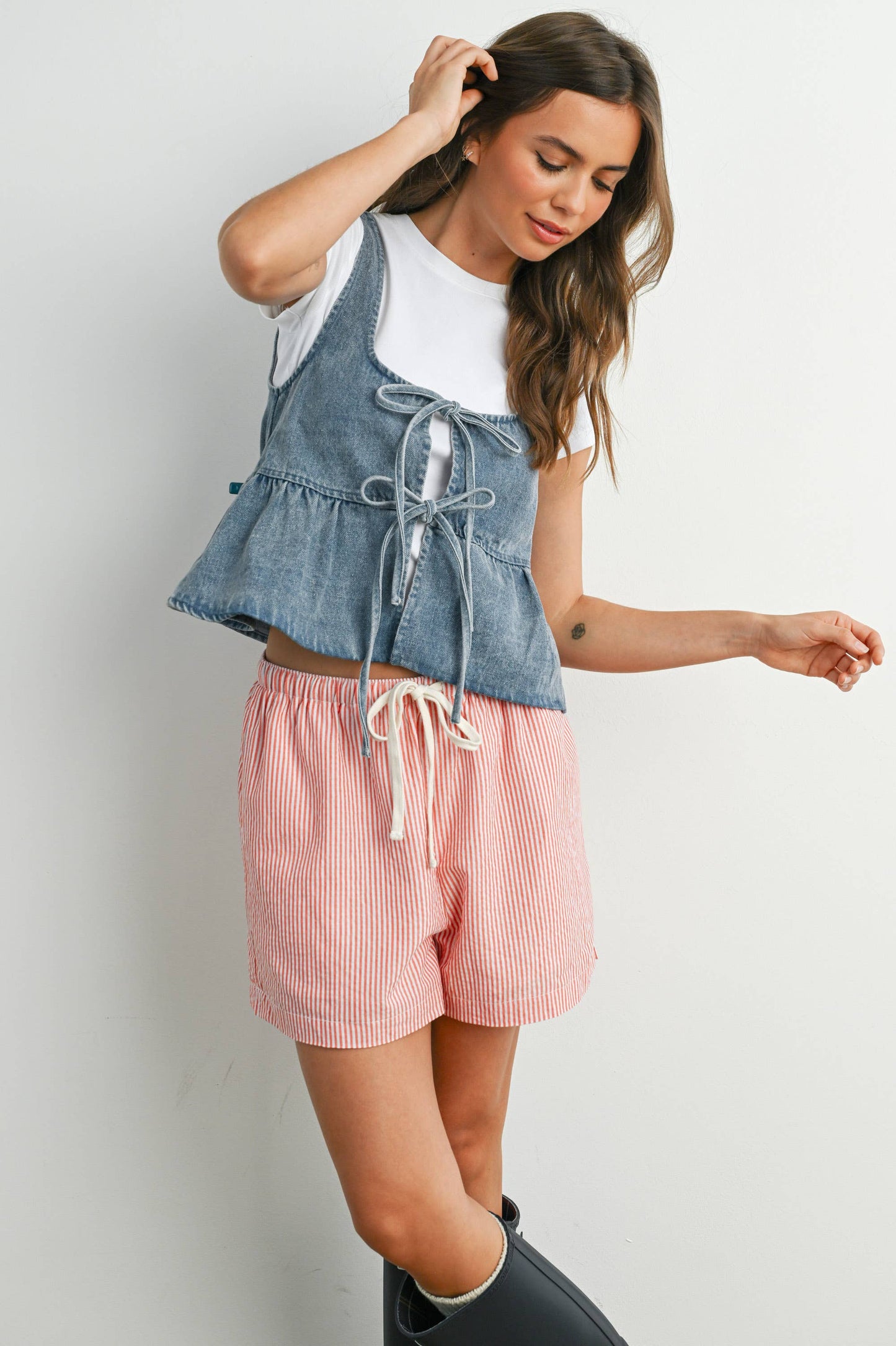 Sweet Ruffle Denim Top