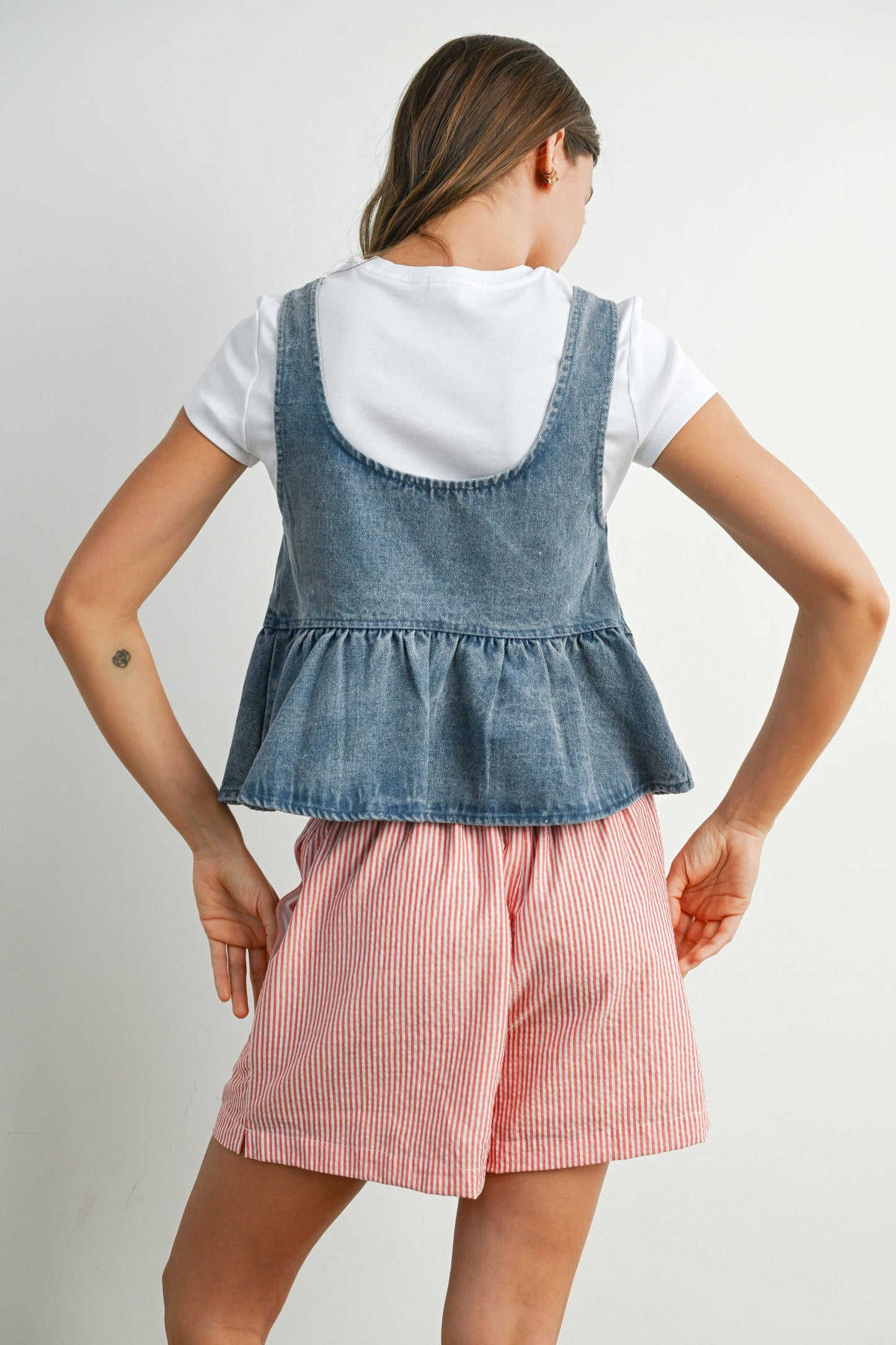 Sweet Ruffle Denim Top