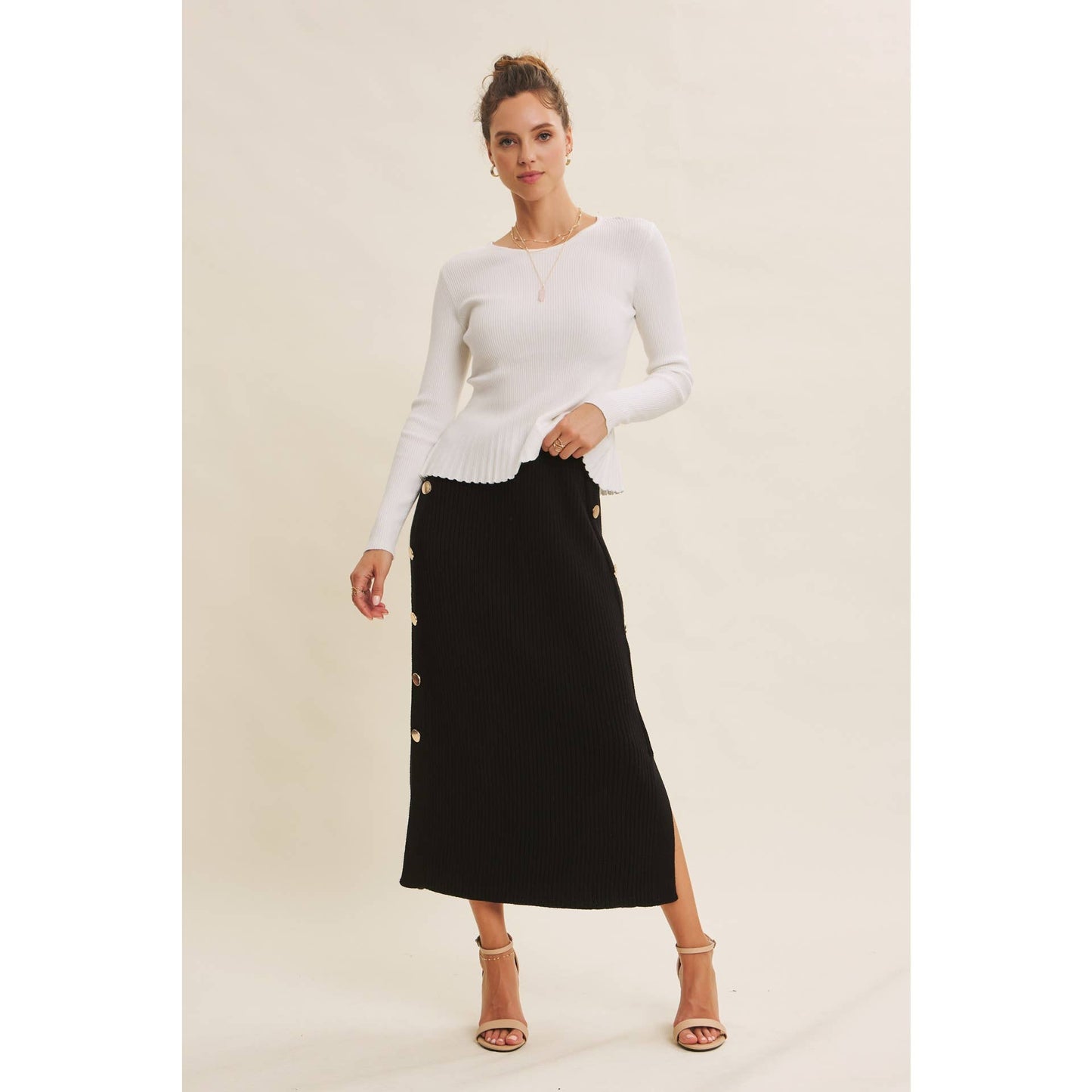 Alina Slit Rib Skirt