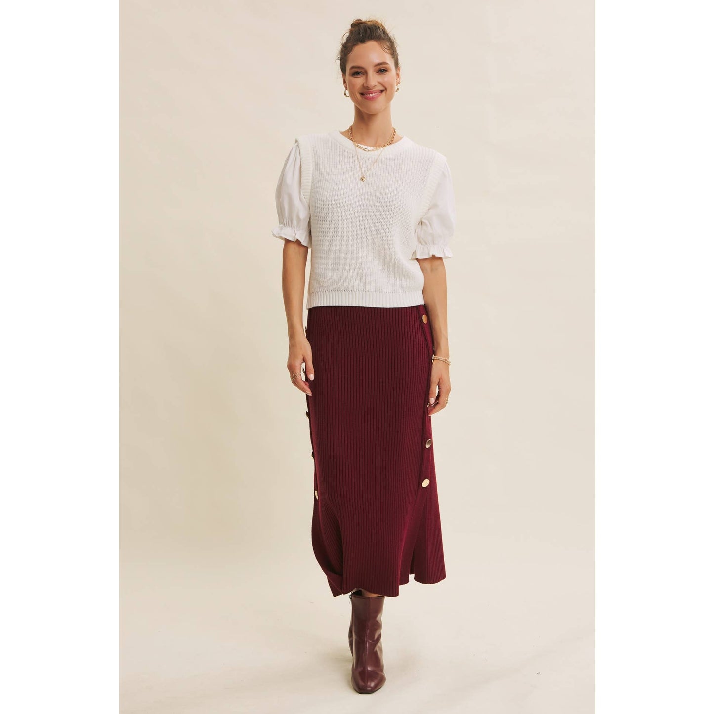 Alina Slit Rib Skirt