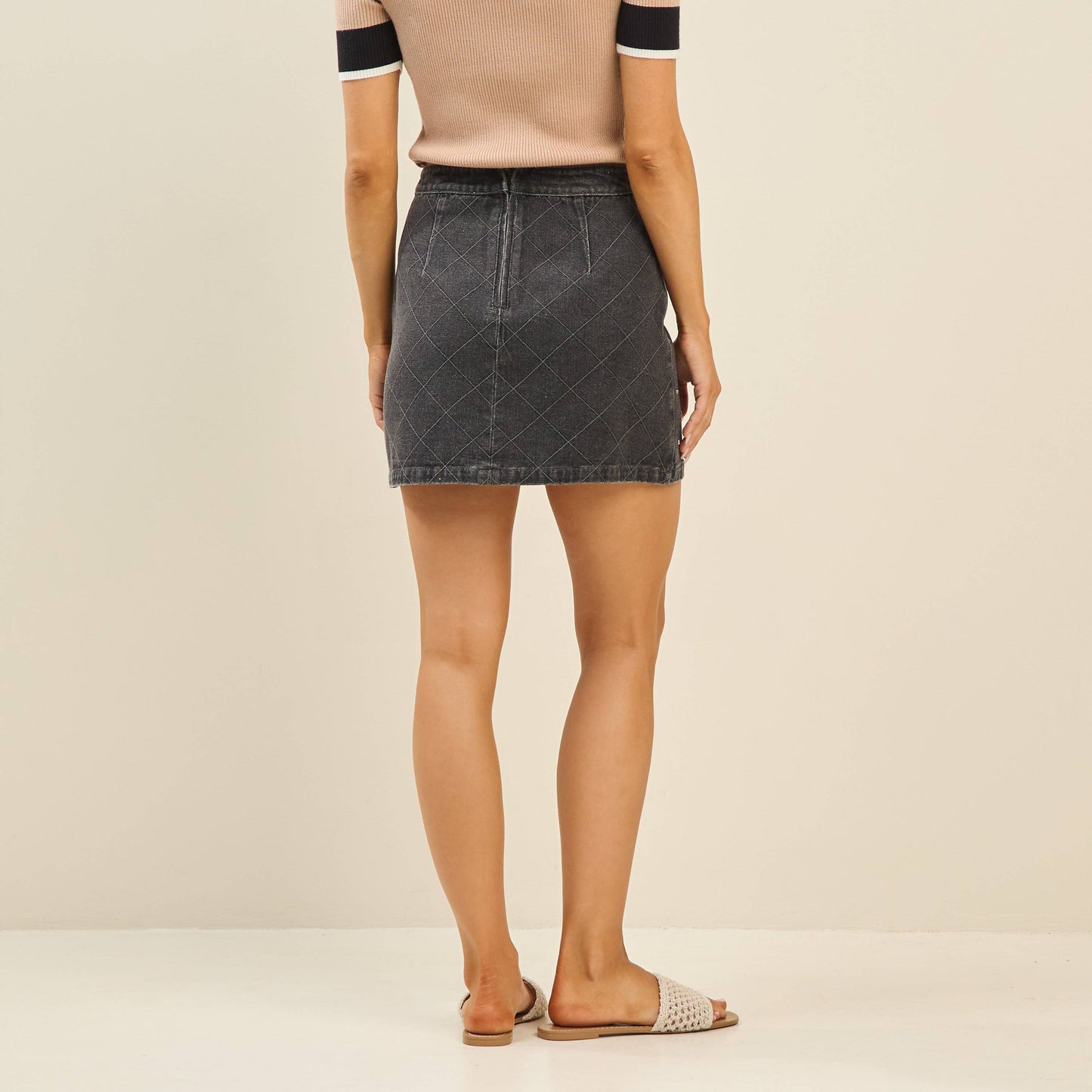 Stone Denim Skirt