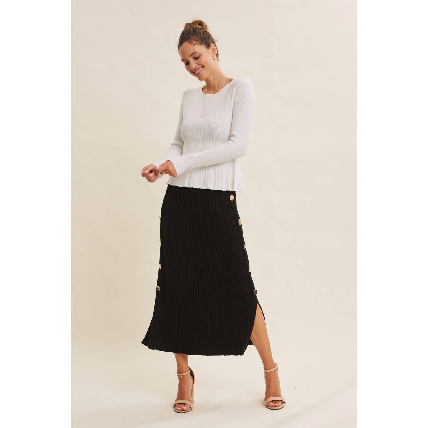 Alina Slit Rib Skirt