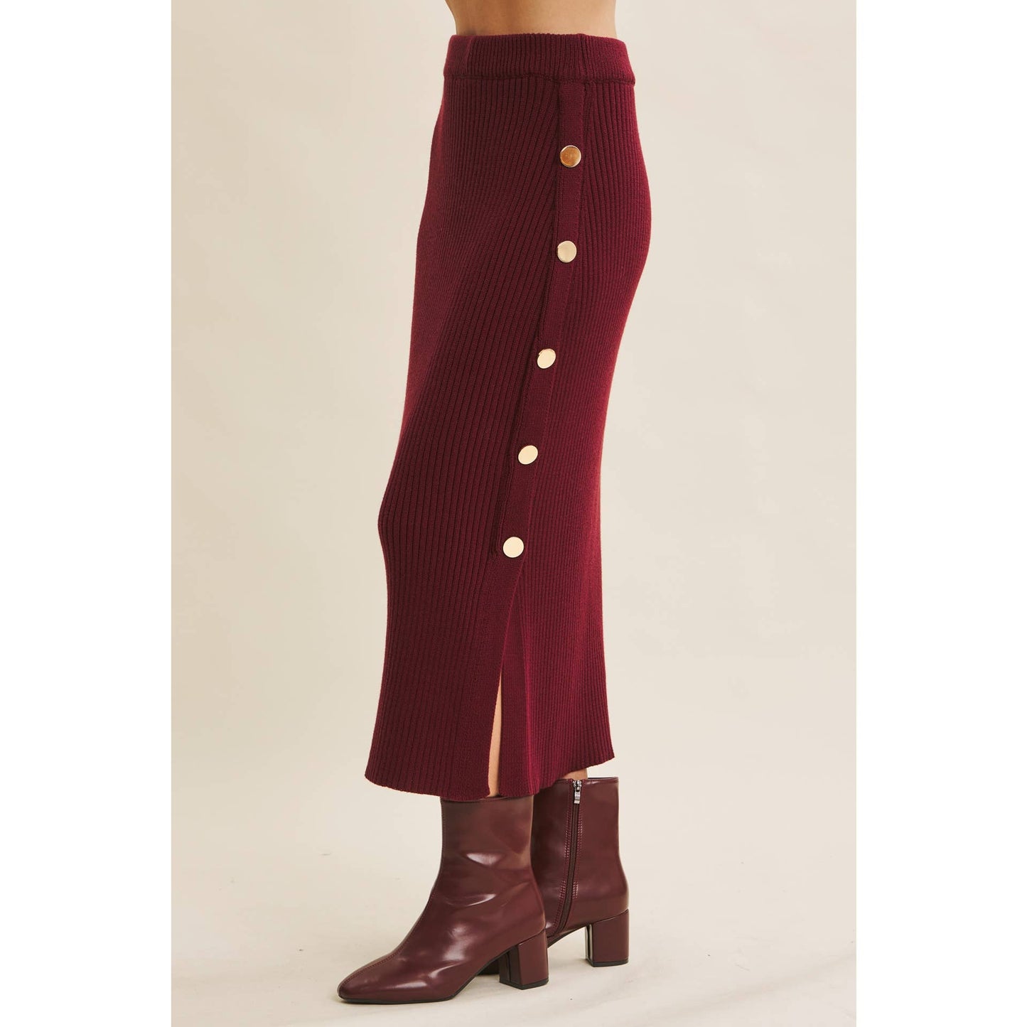 Alina Slit Rib Skirt