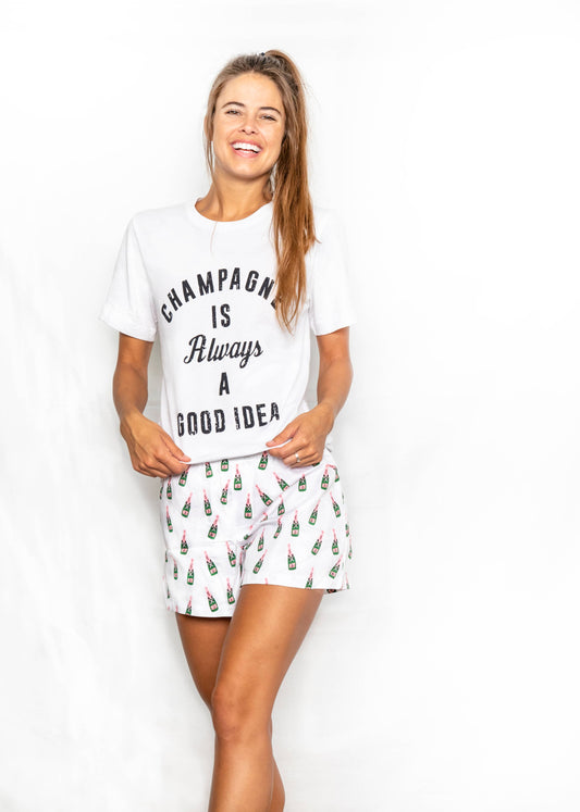 Champagne sleep shorts