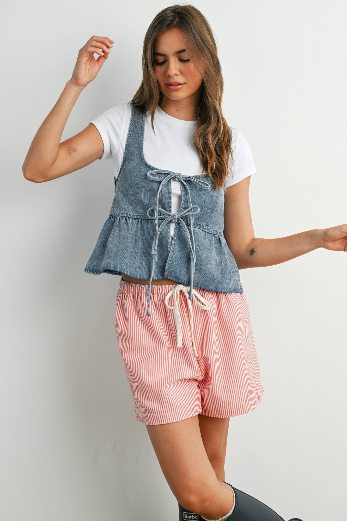 Sweet Ruffle Denim Top