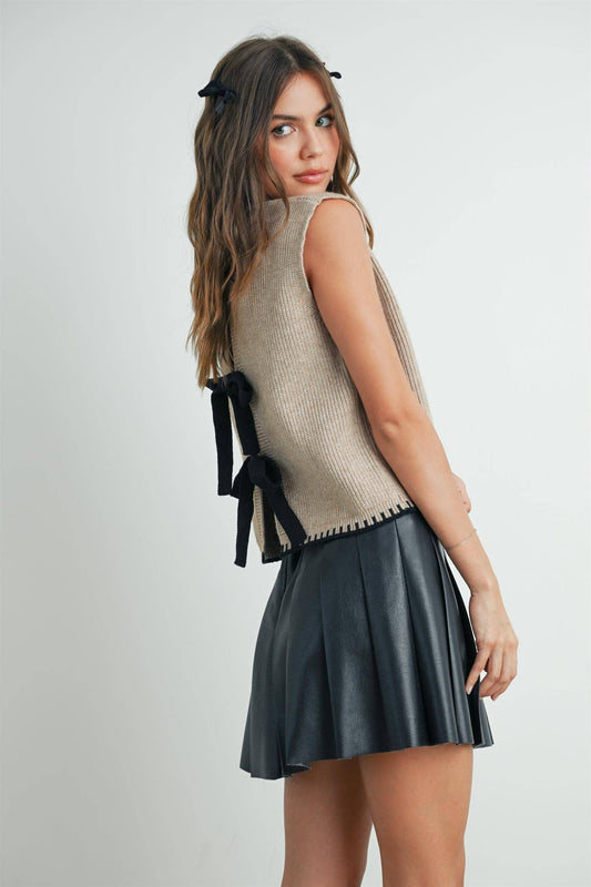 Latte Tie-Back Sweater