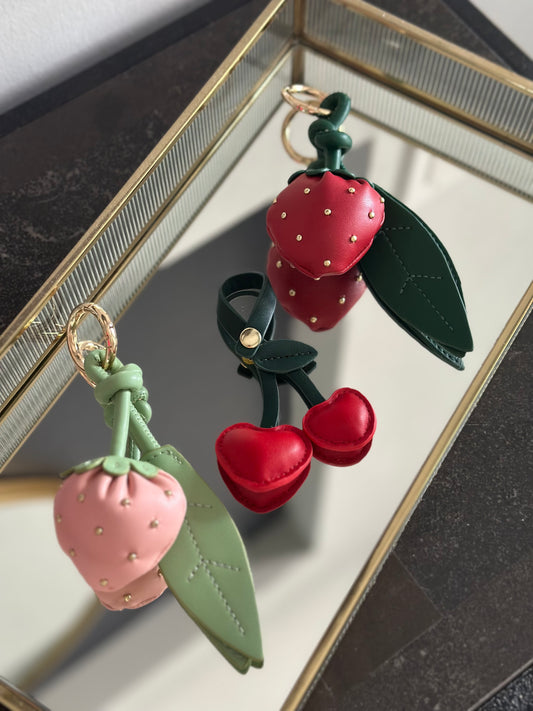 Strawberry Pink Bag Charm