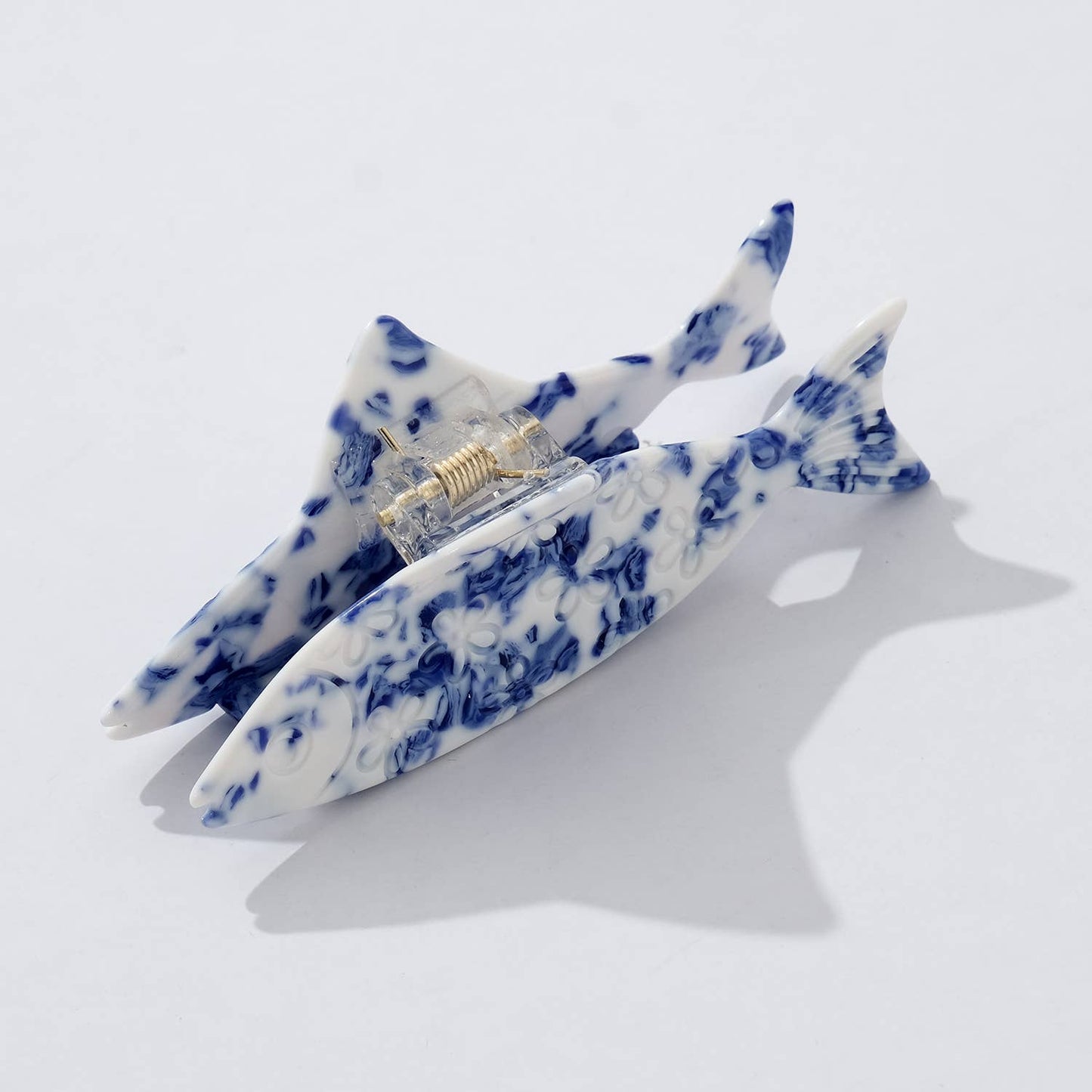 Coastal Blue Floral Fish Clip