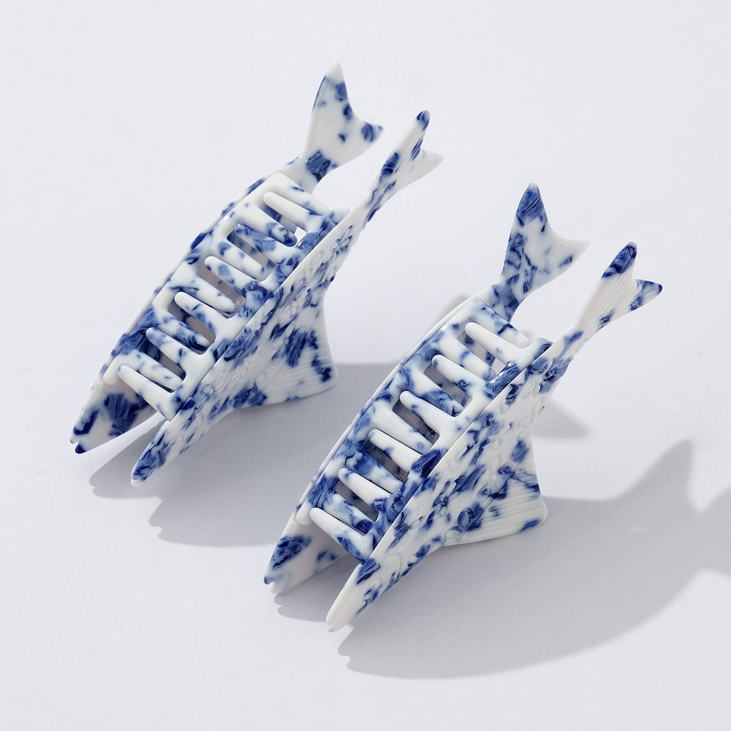 Coastal Blue Floral Fish Clip