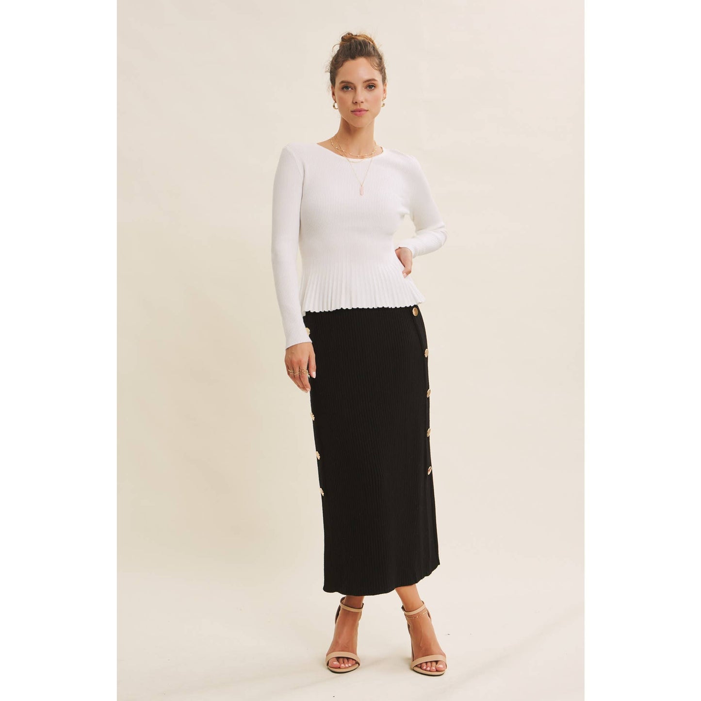 Alina Slit Rib Skirt