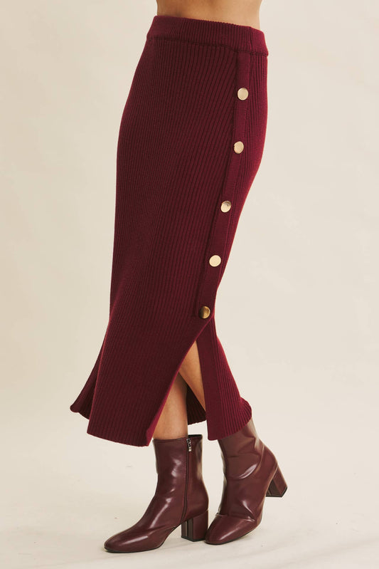 Alina Slit Rib Skirt